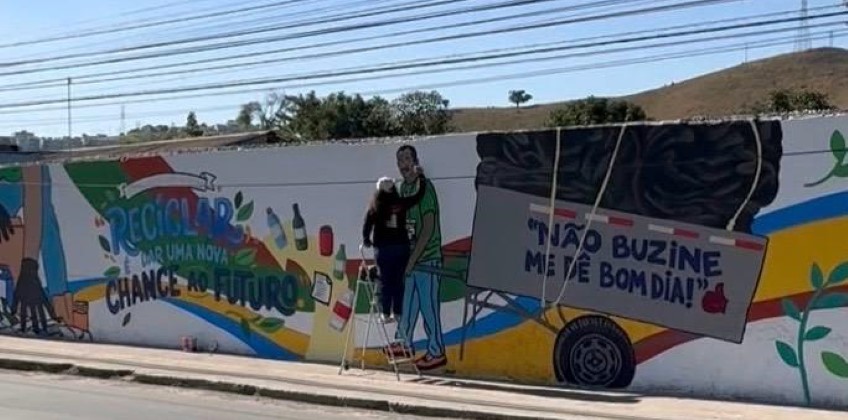Artista Eduarda de Aquino conclui mural de 168 m² na CoopCat de BM